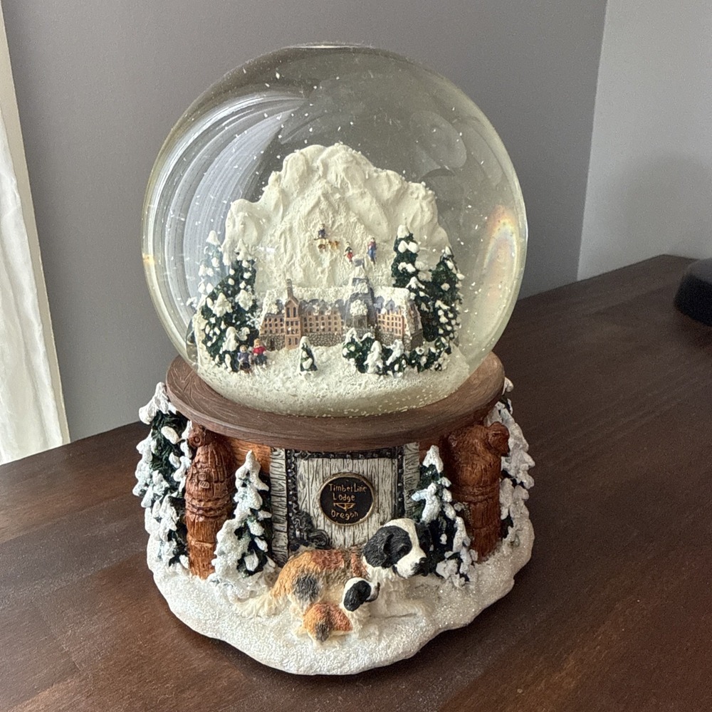 Timber Line Lodge Oregon Snow Globe Ski Resort Let It Snow Musical Globe